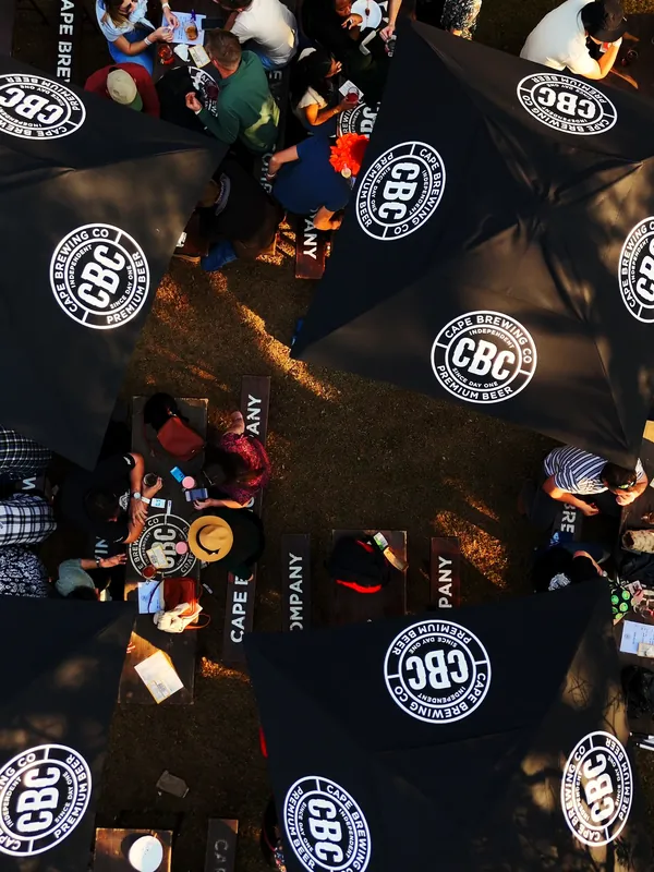 From above: the CBC umbrellas at Capital Craft