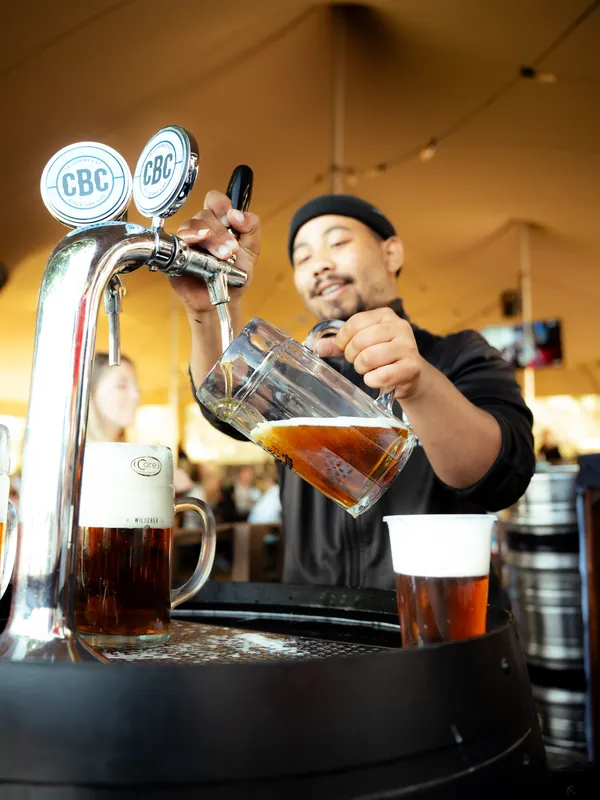 Steins poured at the CBC taps