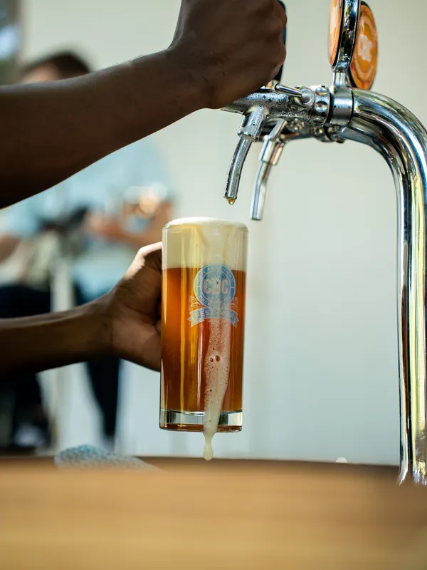 A tankard filled at the tap