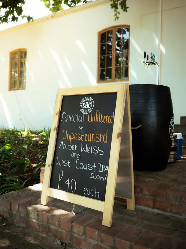 The chalkboard for the special unfiltered variants