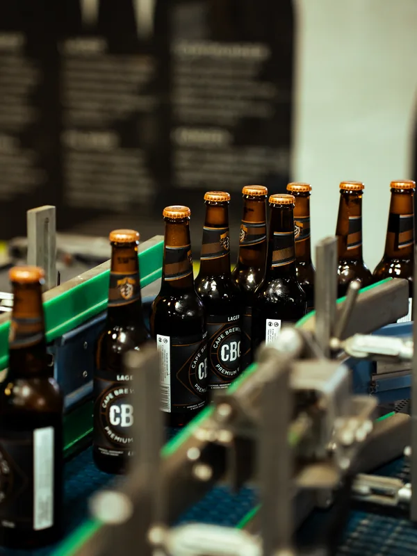 CBC bottles moving along the bottling line