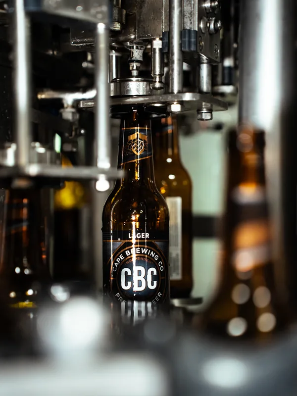 CBC bottles under the filler heads